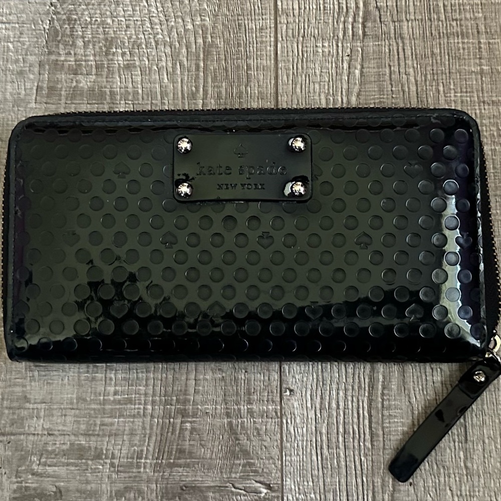 Kate Spade Long Black Wallet EUC